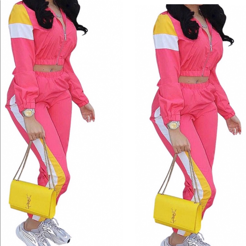 Crop top and jogger pants set